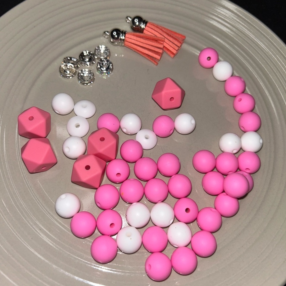 Pink Paradise silicone Beaded Set – 36 pcs